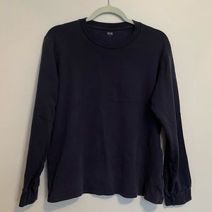 UNIQLO M medium men long sleeve navy t-Shirt 100% Cotton